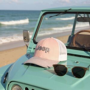 Jeep Snapback Trucker Hat Multicolor One Size Adjustable Embroidered Mesh Back